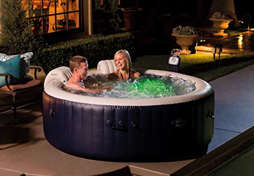Intex Pure Spa Plus – 4 Personen Bubble Therapy Whirlpool mit aufblasbaren Kopfstützen und LED-Spa-Licht – Bild 3