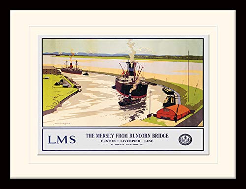 National Railway Museum MP12568P-PL Liverpool (The Mersey from Runcorn Bridge by Norman Wilkinson), Multi-Colour, 31 x 41 x 1.2 cm