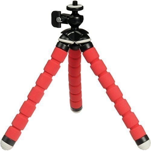 PicPro Flexible Mini Tripod – Improved Version 2017 - Amazingly Lightweight Mini Tripod with Flexible Legs and Compact Design – for Digital Cameras and Smartphones (Red, 6 Inches, ¼‘‘ Screw)