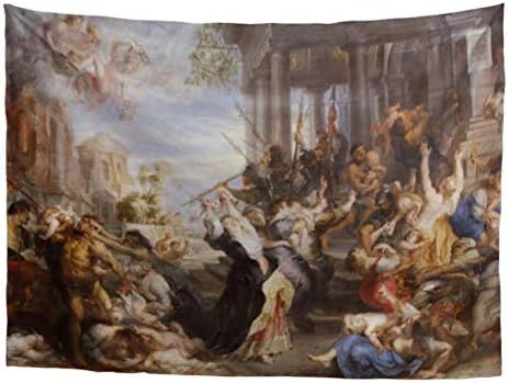 POLERO World Classic Art Masterpiece Tapestry Series Peter Paul Rubens Massacre of the Innocents Baroque 1611. Classical Art Tapestry Wall-hanging Antique Vintage Collection Home Décor
