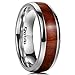 King Will NATURE 7MM Titanium Ring Koa Wood Inlay Comfort Fit Wedding Band For Men Women