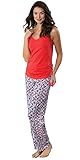 PajamaGram Women's Heart String Pajamas w/ Sleeveless Top and Pants