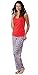 PajamaGram Women's Heart String Pajamas w/ Sleeveless Top and Pants