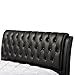 Baxton Studio Bianca Modern Bed with Tufted Headboard, Queen, Black