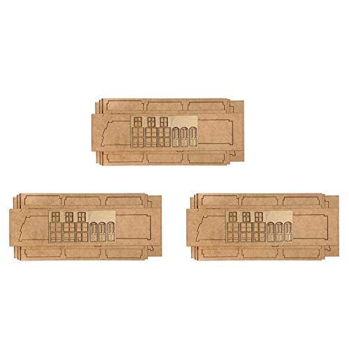 War World Scenics Modellbau MDF Gebäude - Niedrigprofil Dreifach-Haus x 3 - Spur 00/H0 Modellbahn Maßstab… – Bild 8