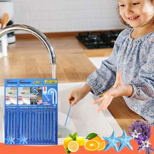 Drain Sticks Drain Stix Drainstix Sink Sticks Drain Cleaner & Deodorizer Sticks for Clogs Keep Odor Free for Kitchen Bathroom Sinks Septic Tank Safe 24 Pcs (Blue Drain Sticks 24Pcs) - Thumbnail 2