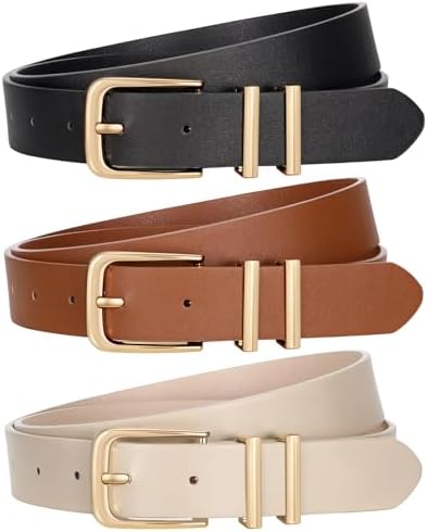 Amazon.com: Huyfhksd 3 Pack Women Leather Belt for Jeans  display picture 2