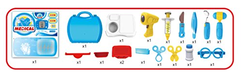 COTTONTAIL Kids Portable Doctor Medical Play Set – Including Syringe, Test Reflex Hammer, Otoscope, Surgical Scissors And More Tool