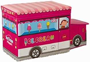 Ice Cream Foldable Car Storage Box Storage Stool Child Toys Blue