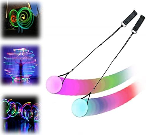 MAKINGTEC LED Poi Ball Swirling Light Rave Toy Color Changing Poi