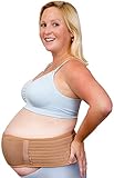 Dr. Flink Maternity Belt Pregnancy Support Abdominal #1 Recommended Waist/Belly band Brace Abdomen Lumbar & Lower Back Pain Relief Support, Easy Fit, Breathable Adjustable Binder One Size, Beige