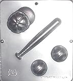 Baseball Cap, Bat, and Ball Chocolate Candy Mold