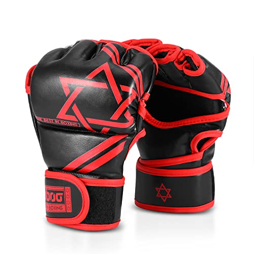 Flexzion MMA Gloves Fingerless Boxing Gloves for MMA Kickboxing