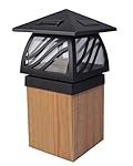 Moonrays 91196 Caswell-Style Solar Powered LED Post Cap Light, Black Finish