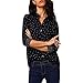 Kshion Women Casual Dot Long Sleeve Chiffon T Shirt Loose Tops Blouse