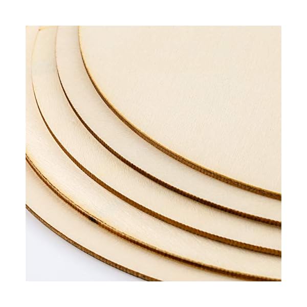 LUTER 10 Zoll 5er Pack Holzscheibe Unvollendet Holzrundenscheiben Ausschnitte für Heimwerkerarbeiten Holzkreisschild – Bild 4