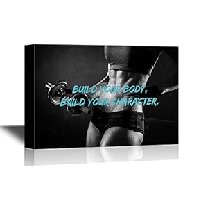 Canvas Wall Art - Build Your Body Build Character - Gallery Wrap Modern Home Art | Ready to Hang - 12x18 inches