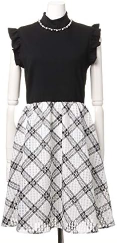 Amazon イング Ingni シアーチェックskドッキング ワンピース 8154 クロ オフホワイト M ワンピース チュニック 通販