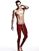 SEOBEAN Low Rise Mens Underwear Pants Long John Cotton Dark Red 2276