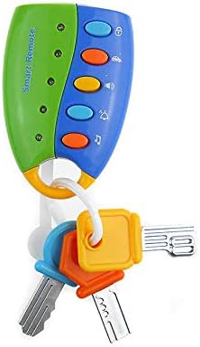 DREAMT Musical Car Key Keychain Toy Remote Car Voices Pretend Play Education Toy, Funky Toy Keys for Toddlers and Babies (Blue)