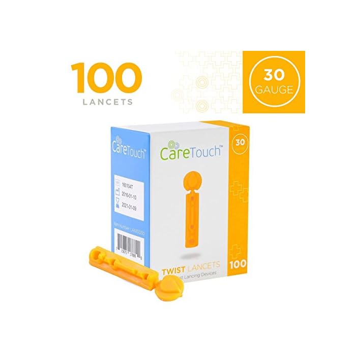 Care Touch Twist Top Lancets 30 Gauge, 100 Lancets, Shape, (Pack of 100)