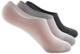 Buttons & Pleats Men's Bamboo No Show Socks Low Cut Slip Resistant 3 Pairs