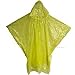 Pack of 10 Disposable Rain Ponchos with Hood, Yellow