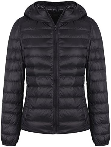 FADTOP Women's Hooded Packable Ultra Light Weight Short Down Jacket Down Coat