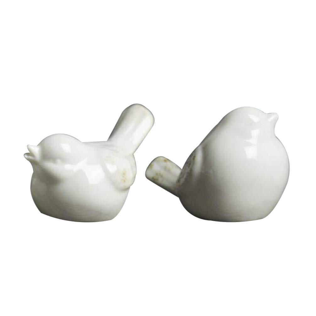 BESPORTBLE 2pcs Mini Bird Ornament Ceramics Animal Figure Fairy Garden Figurine Car Interior Status for Easter Party Table Decoration