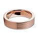 Tungsten Wedding Band Ring 6mm for Men Women Comfort Fit 18K Rose Gold Plated Plated Pipe Cut Flat Brushed Polished