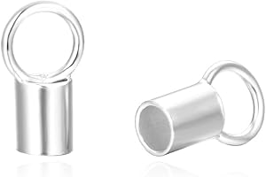 20pcs Adabele Authentic Sterling Silver Crimp End Caps Cord End (Hole ID 2mm) for Leather Cord Wire Thread DIY Craft Jewelry Making SS65-1