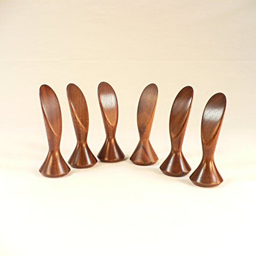 Lamp Finial, Black Walnut, Smooth Crescent Pattern