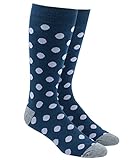 Common Dots Navy and Lavender Men's Cotton Blend Dress Socks