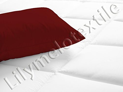 Pillow case covers with concealed hidden zipper - 100% twill Cotton - by Lilymelotextile (20" X 54", Wine)