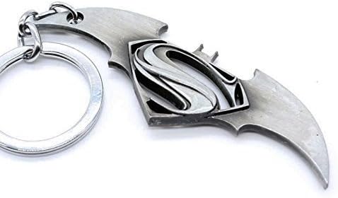 Batman vs. Superman: [DAWN OF JUSTICE]NEW Metal Symbol Key chain Durable Collector's Item (Silver)US SELLER