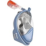 Seaview 180° GoPro Compatible Snorkel Mask- Panoramic Full Face Design. See More With Larger Viewing Area Than Traditional Masks. Prevents Gag Reflex with Tubeless Design (Manta Ray, L/XL)