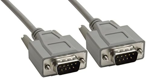 AmphenolCS-DSDMDB09MM-015 9-Pin DB9 Deluxe D-Sub Cable, Shielded, Male/Male, 15', Gray