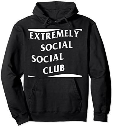 Unisex Extremely Social Social Club Anti Funny Hooded Sweater 2XL Black