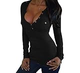 Yidarton Womens Sexy V-Neck Long Sleeve T-Shirt