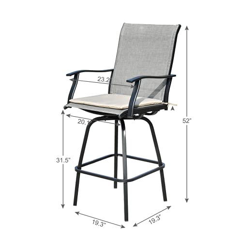 CharaVector Swivel Patio Chairs , AllWeather Patio Bar Stools with