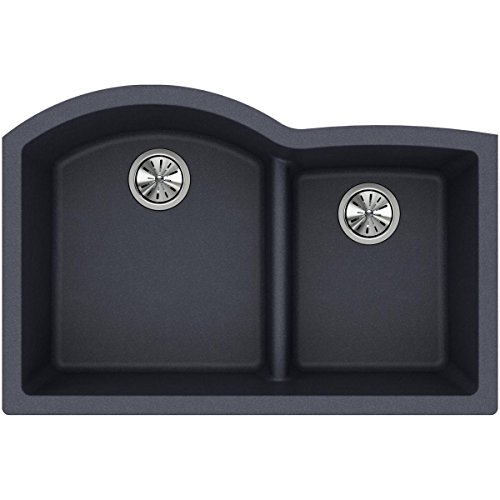 Elkay Quartz Classic ELGHU3322RGY0 Dusk Gray Offset 60/40 Double Bowl Undermount Sink with Aqua Divide