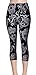 VIV Collection One Size Print Capri Leggings, Floral Skulls