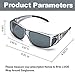 LVIOE Wrap Around Style Polarized Sunglasses to Wear Over Regular Prescription Glasses with UV 400 Protection for Men & Women Activities (Grey Frame Grey Lens fit over glasses)
