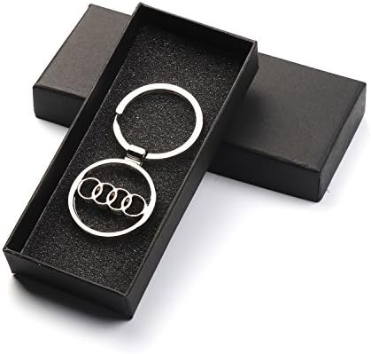 Key Chain Ring Metal Buckle Car Sign For Automobile Logo Accessory Keychain Gift Box (Audi)