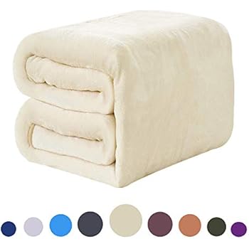 DREAMFLYLIFE Luxury Fleece Blanket 380GSM Winter Thick Blanket Super Soft Blanket Bed Warm Blanket Couch Blanket for All Season Ivory King-Size,90x108 in