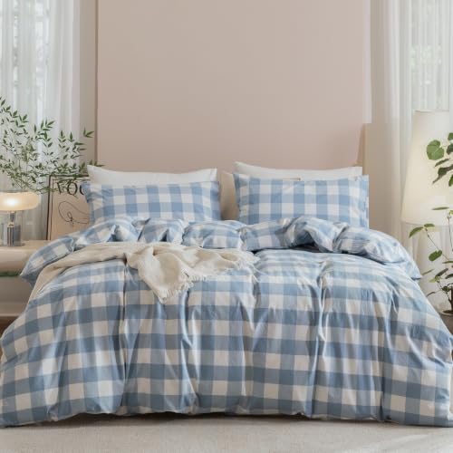 JIYUAN King Washed Cotton Duvet Cover Set