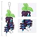 MEWTOGO 2 Pack Natural Wood Block Parrot Chew Toys- Grape&Banana Shaped Hanging Cage Chewing Foraging Toy for Eclectus Budgies Parakeet Cockatiel Conure Lovebirds Small&Medium Birds