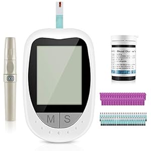 Blood Glucose Monitor Meter Diabetes Test Kit Blood Sugar Tester with 25 Codefree Test Strips and 50 Lancets Upgrade Glucometer for UK Diabetics – in mmol/L