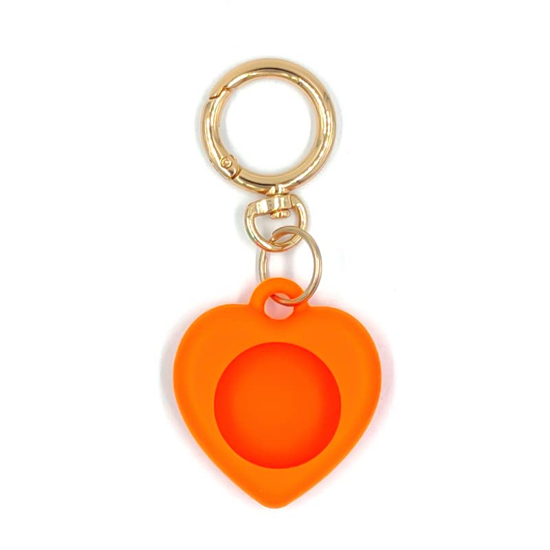 Heart Shape Silicone Case for Apple Airtag Case, Silicone Tracker Case (Orange)