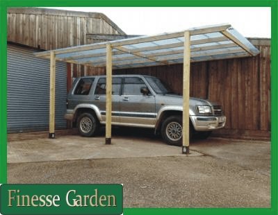Ascot Timber Carport With Pvc Roof Lean To Style 5 4m X 2 4m